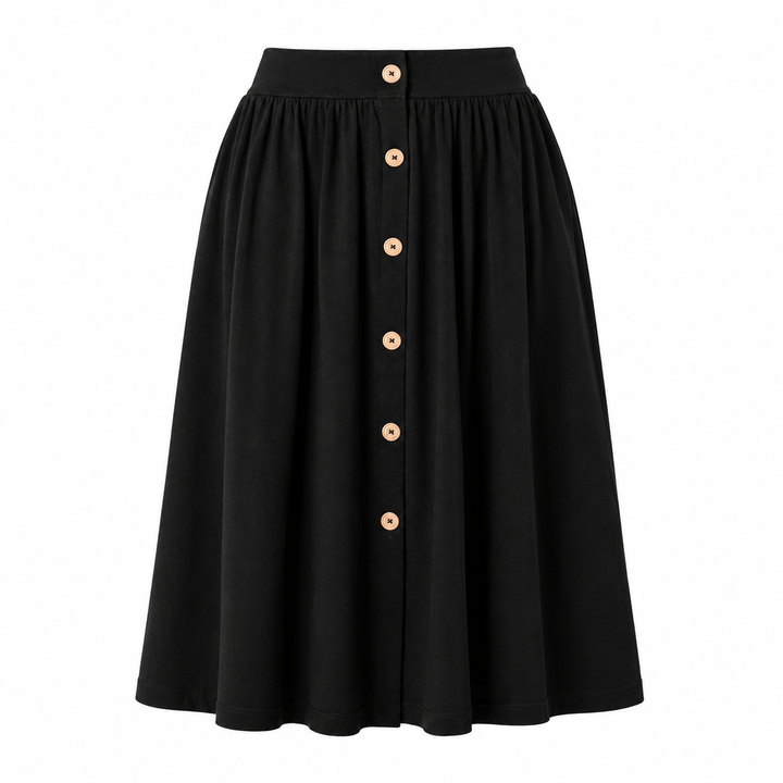 Vlorentini - Midi Rock mit TENCEL™ Modal, Schwarz